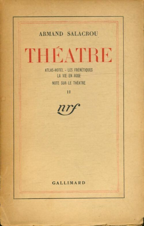 Livrenpoche : Théâtre Tome II - Armand Salacrou - Livre