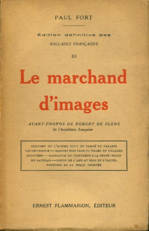 Livrenpoche : Ballades françaises Tome III : Le marchand d'images - Paul Fort - Livre
