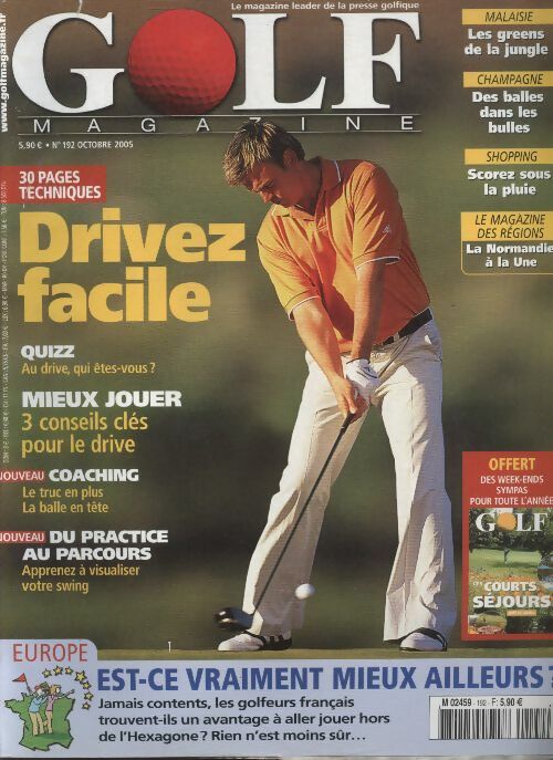 Livrenpoche : Golf magazine n°192 : Drivez facile - Collectif - Livre
