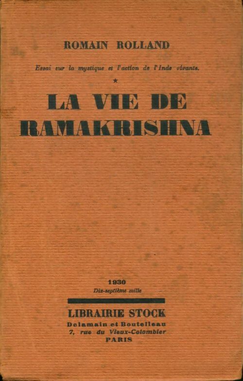 Livrenpoche : La vie de Ramakrishna Tome I - Romain Rolland - Livre