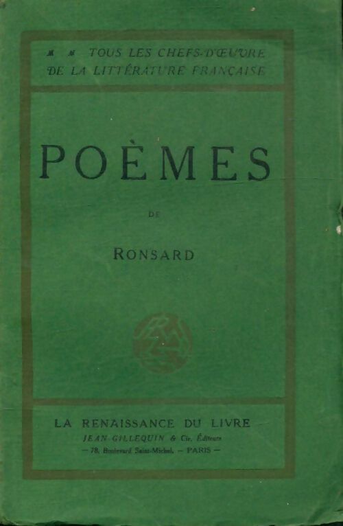 Livrenpoche : Poèmes de Ronsard - Ronsard - Livre