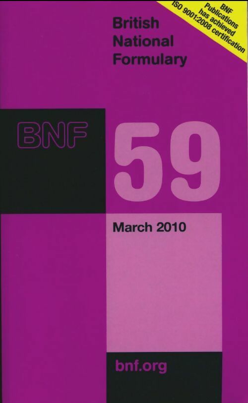 Livrenpoche : British national formulary 59 : March 2010 - Collectif - Livre
