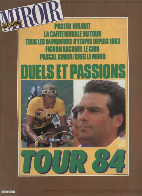 Livrenpoche : Miroir du cyclisme n°353 : Duels et passions Tour 84 - Collectif - Livre