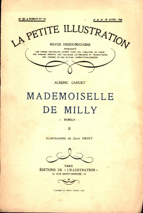 Livrenpoche : La petite illustration n°380 roman n°170 : Mademoiselle de Milly Tome II - Collectif - Livre