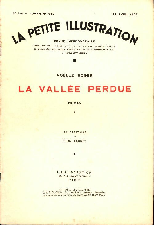 Livrenpoche : La petite illustration n°916 Roman n°435 : La vallée perdue Tome II - Collectif - Livre