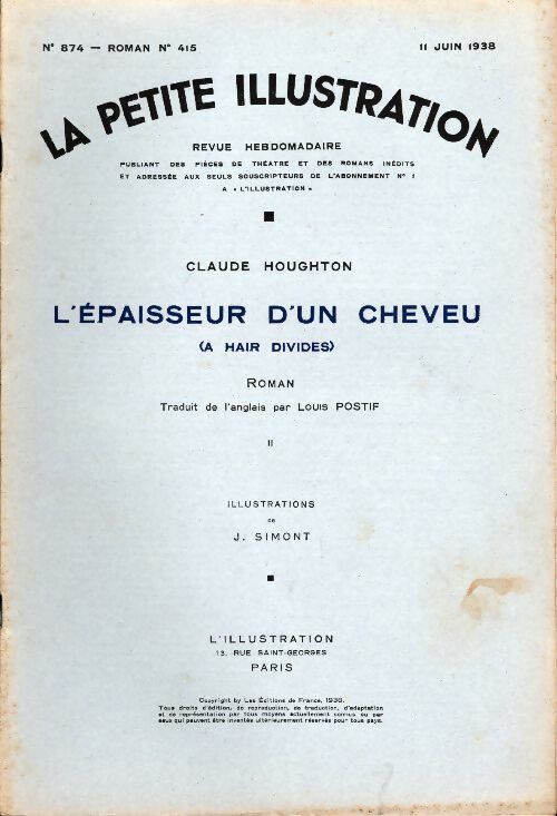 Livrenpoche : La petite illustration n°874 Roman n°415 : L'épaisseur d'un cheveu Tome II - Collectif - Livre