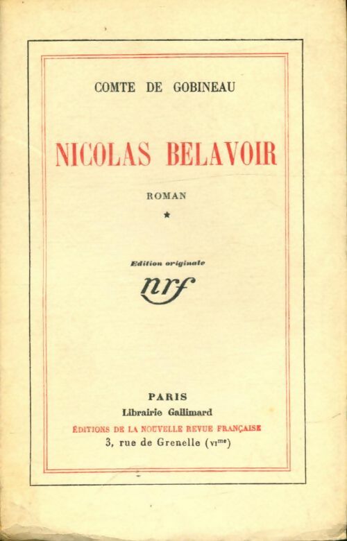 Livrenpoche : Nicolas Belavoir - Comte De Gobineau - Livre