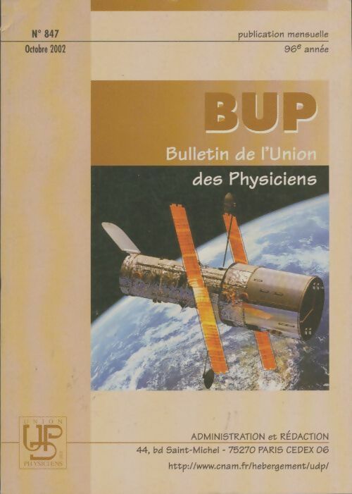 Livrenpoche : Bulletin de l'union des physiciens n°847 - Collectif - Livre
