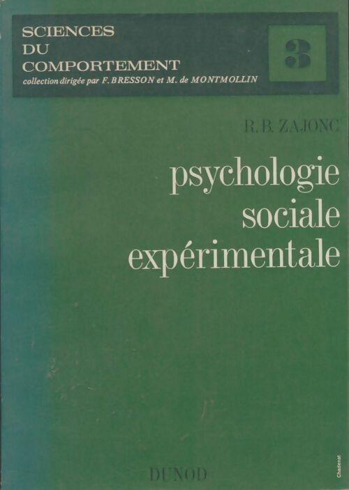 Livrenpoche : Psychologie sociale expérimentale - Robert Boleslaw Zajonc - Livre