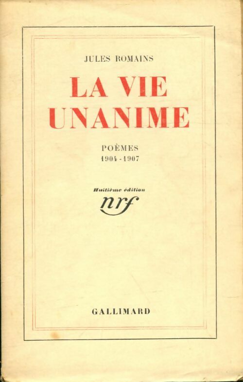 Livrenpoche : La vie unanime - Jules Romains - Livre