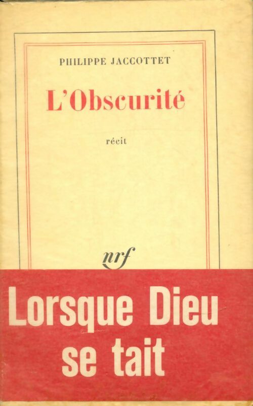 Livrenpoche : L'obscurité - Philippe Jaccottet - Livre