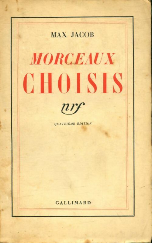 Livrenpoche : Morceaux choisis - Max Jacob - Livre