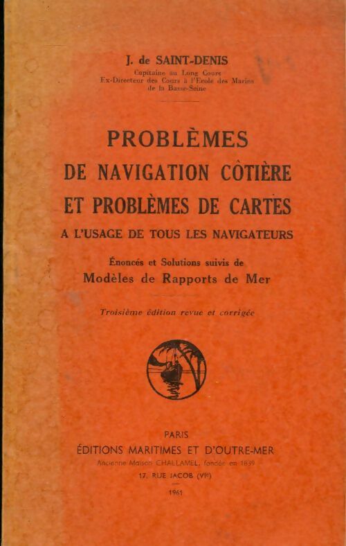 Livrenpoche : Problèmes de navigation côtière et problèmes de cartes - Jacques De Saint-Denis - Livre