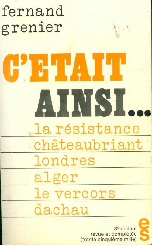 Livrenpoche : C'était ainsi - Fernand Grenier - Livre