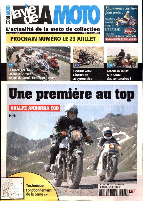 La vie de la moto n°845 : Une première au top - Collectif -  La vie de la moto - Livre