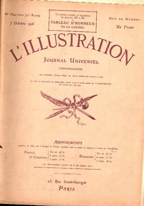 Livrenpoche : L'Illustration n°3840 - Collectif - Livre