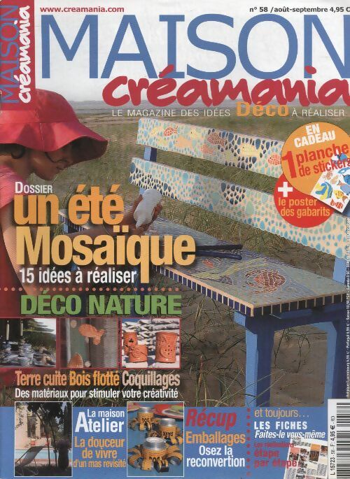 Livrenpoche : Maison créamania n°58 : Un été mosaïque - Collectif - Livre
