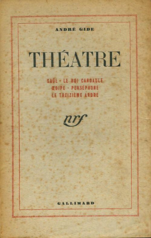 Théâtre - André Gide -  Gallimard - Livre