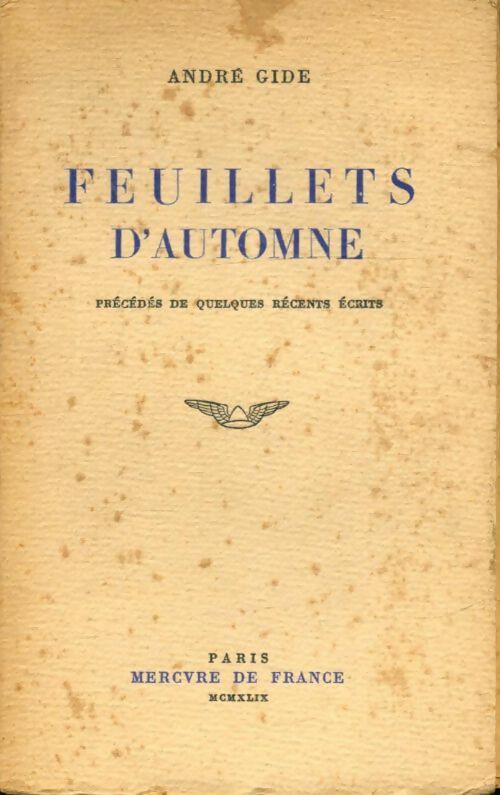 Livrenpoche : Feuillets d'automne - André Gide - Livre