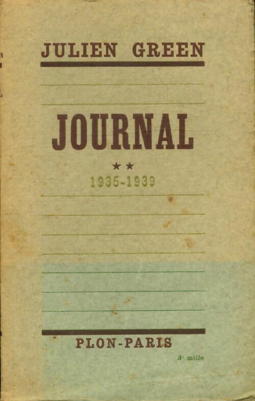Livrenpoche : Journal Tome Ii 1935-1939 - Julien Green - Livre