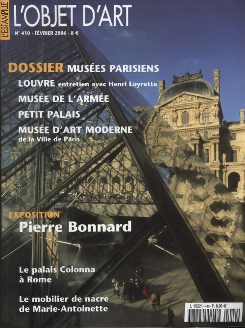 Livrenpoche : L'Objet d'art l'estampille n°410 : Dossier musées parisien - Collectif - Livre