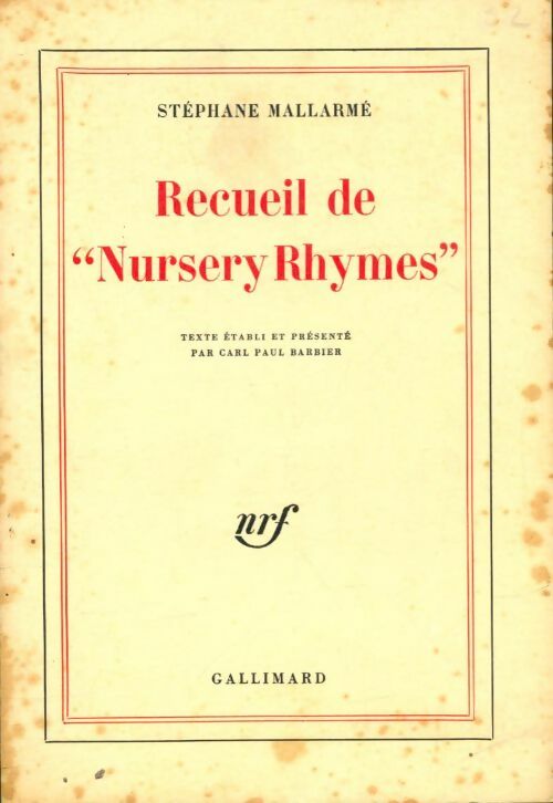 Livrenpoche : Recueil de "Nursery Rhymes" - Stéphane Mallarmé - Livre