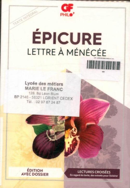 Livrenpoche : Lettre à Ménécée - Epicure - Livre