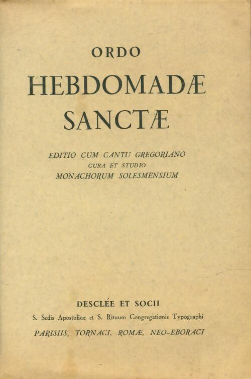 Livrenpoche : Ordo hebdomadae sanctae - Collectif - Livre