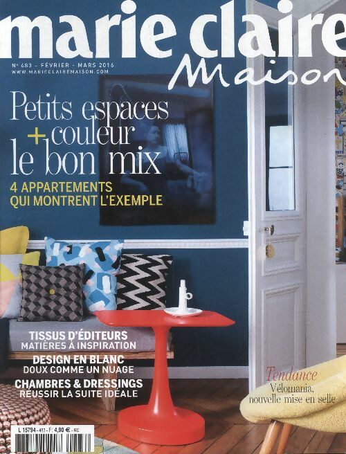 Livrenpoche : Marie Claire Maison n°483 : Petits espaces + couleur, le bon mix - Collectif - Livre
