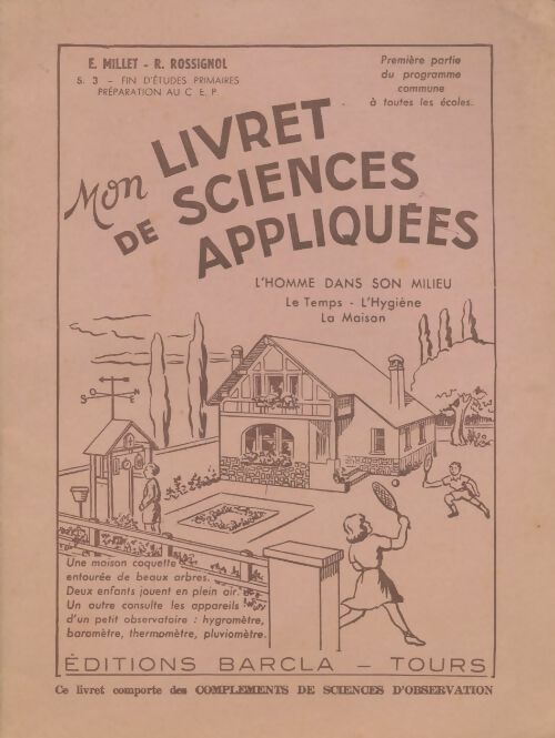 Livrenpoche : Mon livret de sciences appliqués - E Millet - Livre