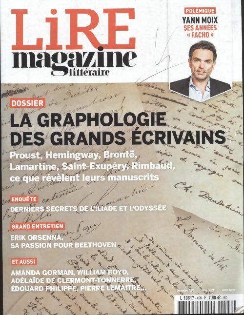 Livrenpoche : Revue Lire n°496 : La graphologie des grands écrivains - Collectif - Livre