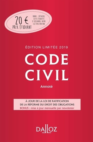 Livrenpoche : Code civil annoté 2019 - Georges Wiederkehr - Livre