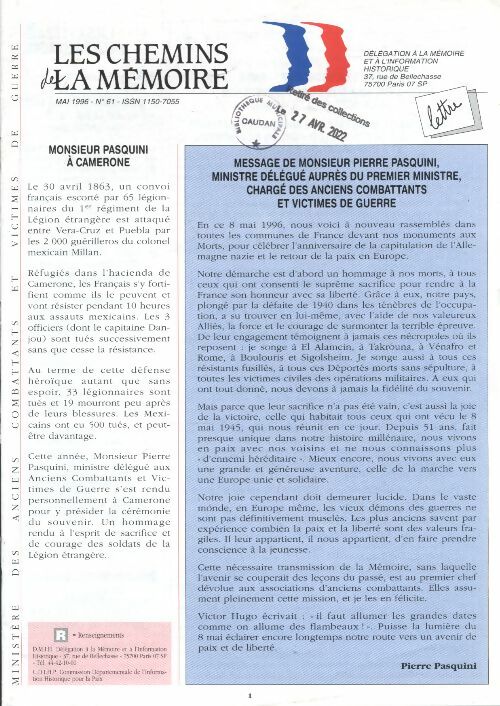 Livrenpoche : Les chemins de la mémoire n°61 :  - Collectif - Livre