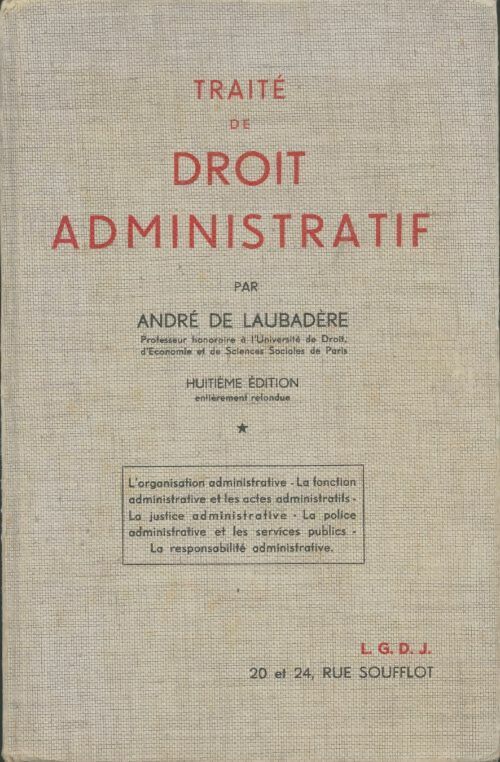 Livrenpoche : Traité de droit administratif - André De Laubadère - Livre