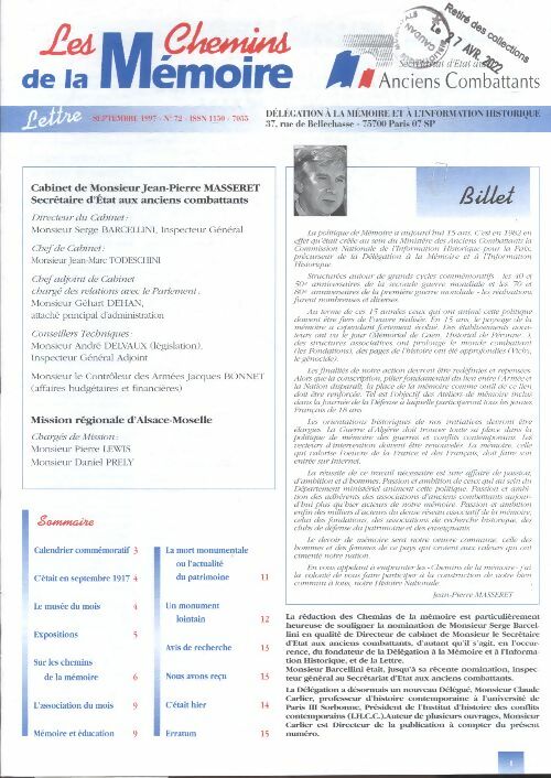 Livrenpoche : Les chemins de la mémoire n°72 :  - Collectif - Livre