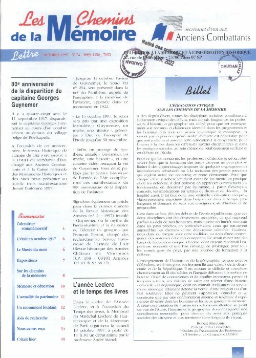 Livrenpoche : Les chemins de la mémoire n°73 :  - Collectif - Livre