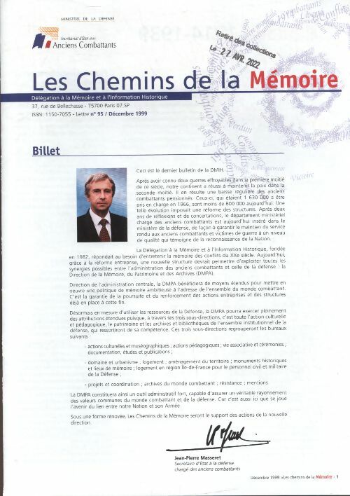 Livrenpoche : Les chemins de la mémoire n°95 :  - Collectif - Livre