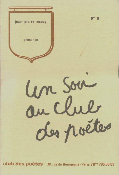 Livrenpoche : Un soir au club des poètes - Jean-Pierre Rosnay - Livre