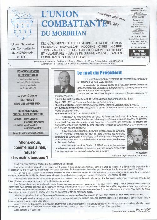 Livrenpoche : L'Union Combattante du Morbihan n°119 - Collectif - Livre