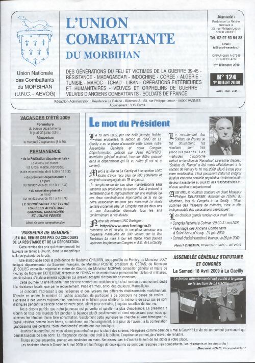 Livrenpoche : L'Union Combattante du Morbihan n°124 - Collectif - Livre