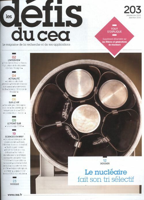 Livrenpoche : Les défis du CEA n°203 : Le nucléaire fait son tri sélectif - Collectif - Livre