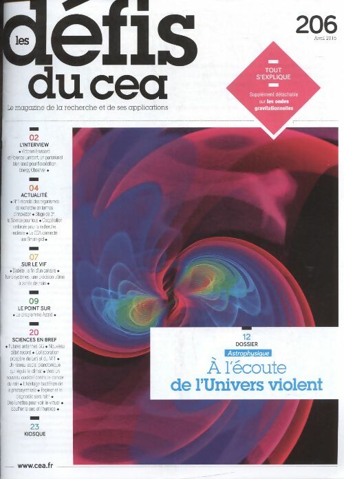 Livrenpoche : Les défis du CEA n°206 : Astrophysique, à l'écoute de l'Univers violent - Collectif - Livre
