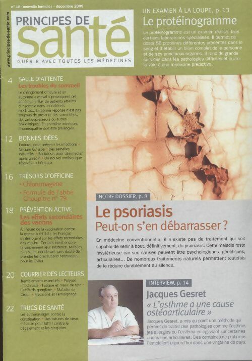 Livrenpoche : Principes de santé n°18 : Le psoriasis, peut-on s'en débarrasser ? - Collectif - Livre