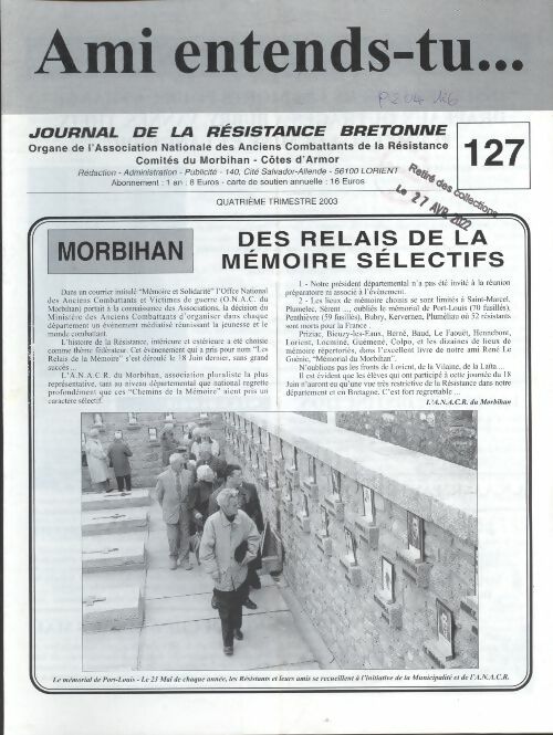 Livrenpoche : Ami entends-tu... n°127  - Collectif - Livre