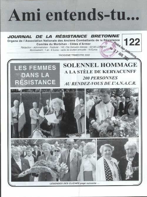 Livrenpoche : Ami entends-tu... n°122  - Collectif - Livre
