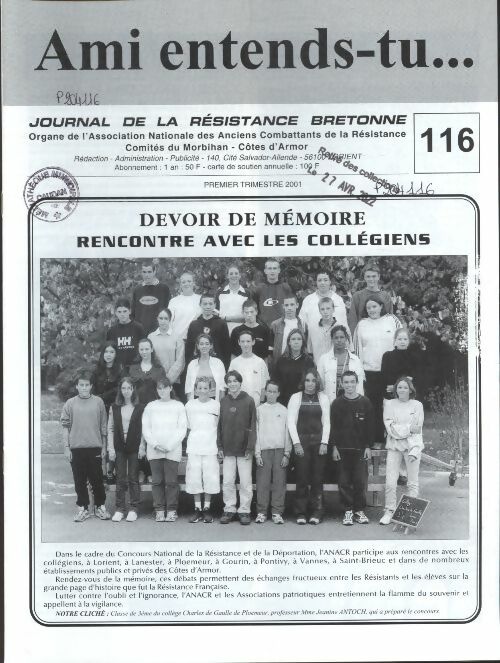Livrenpoche : Ami entends-tu... n°116  - Collectif - Livre