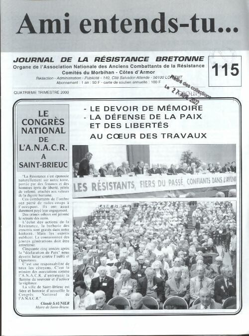 Livrenpoche : Ami entends-tu... n°115  - Collectif - Livre