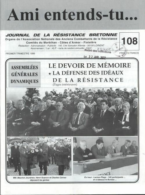 Livrenpoche : Ami entends-tu... n°108  - Collectif - Livre