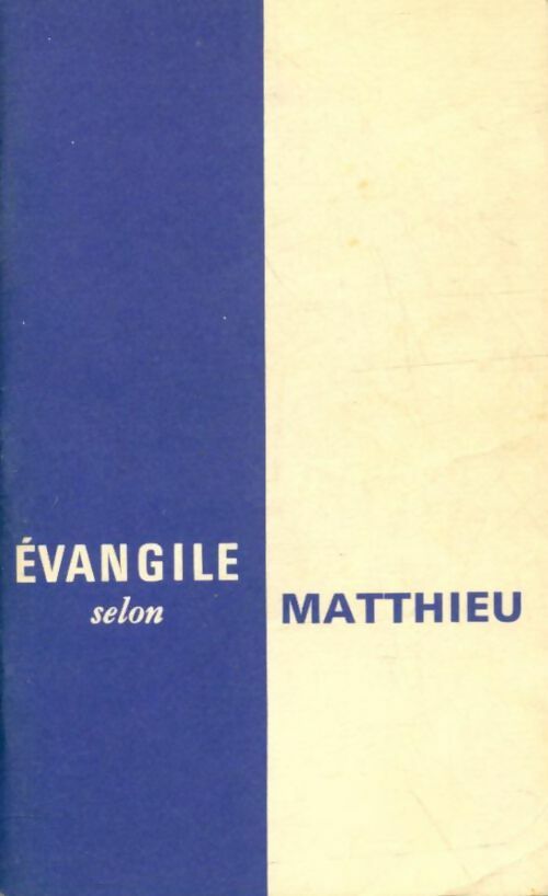 Livrenpoche : Évangile selon Matthieu - Inconnu - Livre