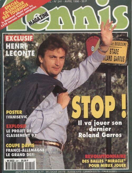 Livrenpoche : Tennis magazine n°241 : Henri Leconte - Collectif - Livre